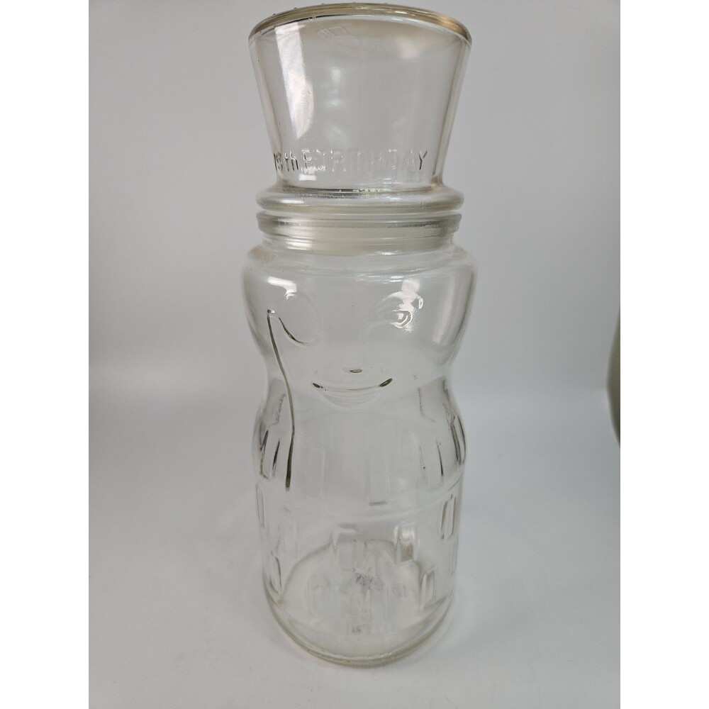Planters Peanuts Mr. Peanut 75th Birthday Promotional 1991 Vintage Glass Jar